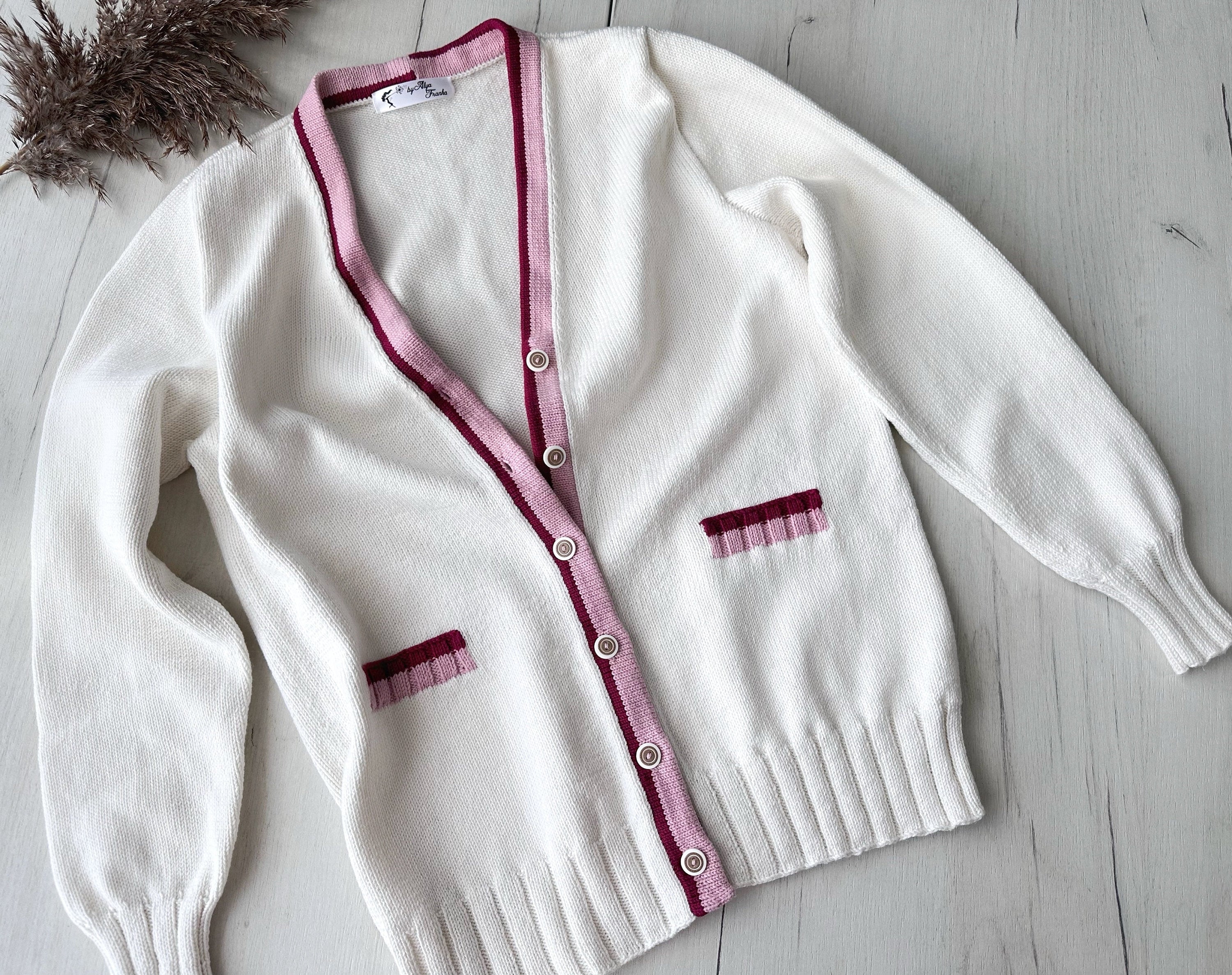 Knit Oversized cotton cardigan for women Scandinavian minimalist style Loose knit cardigan Baggy cardigan with buttons