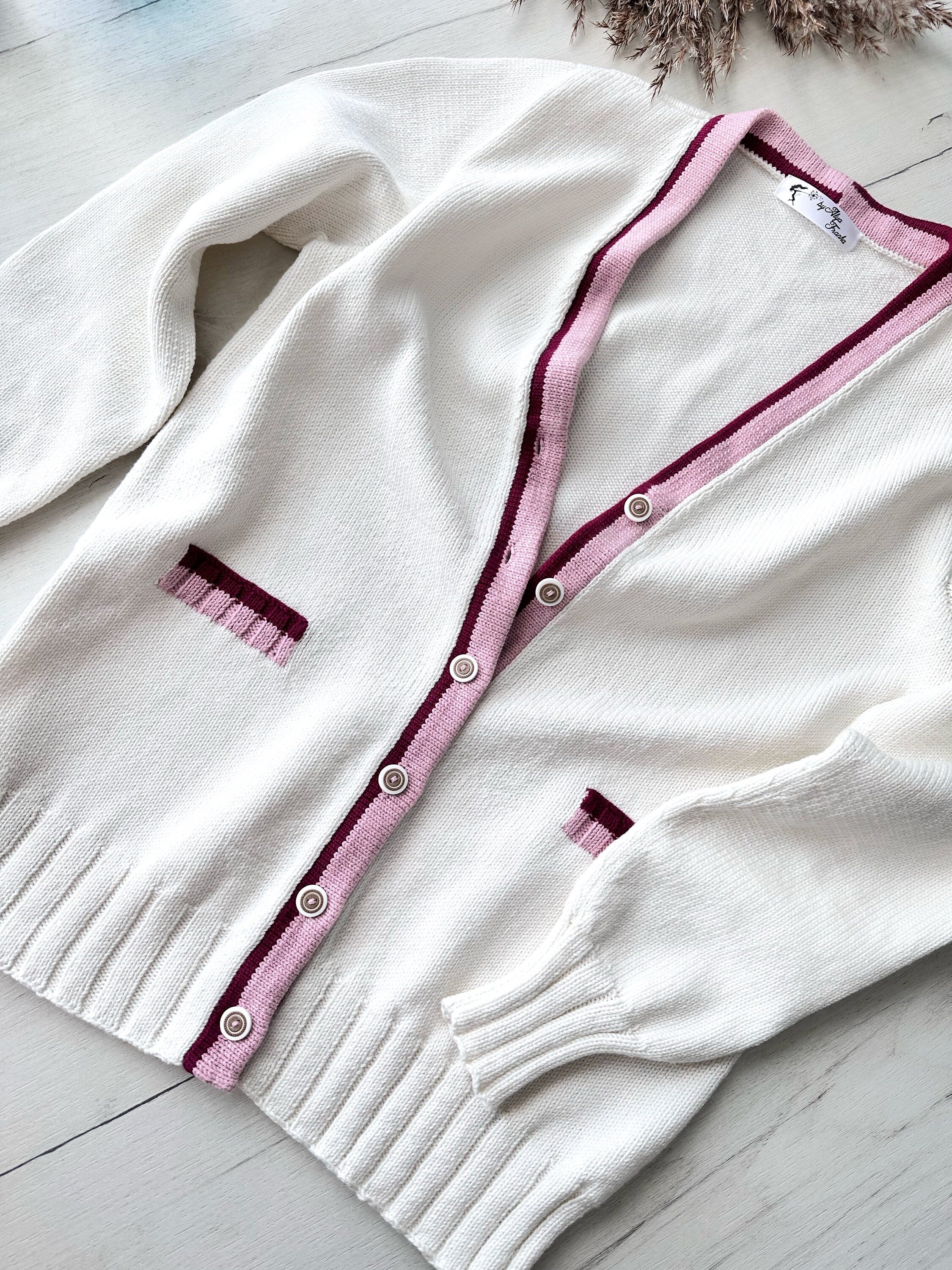 Knit Oversized cotton cardigan for women Scandinavian minimalist style Loose knit cardigan Baggy cardigan with buttons