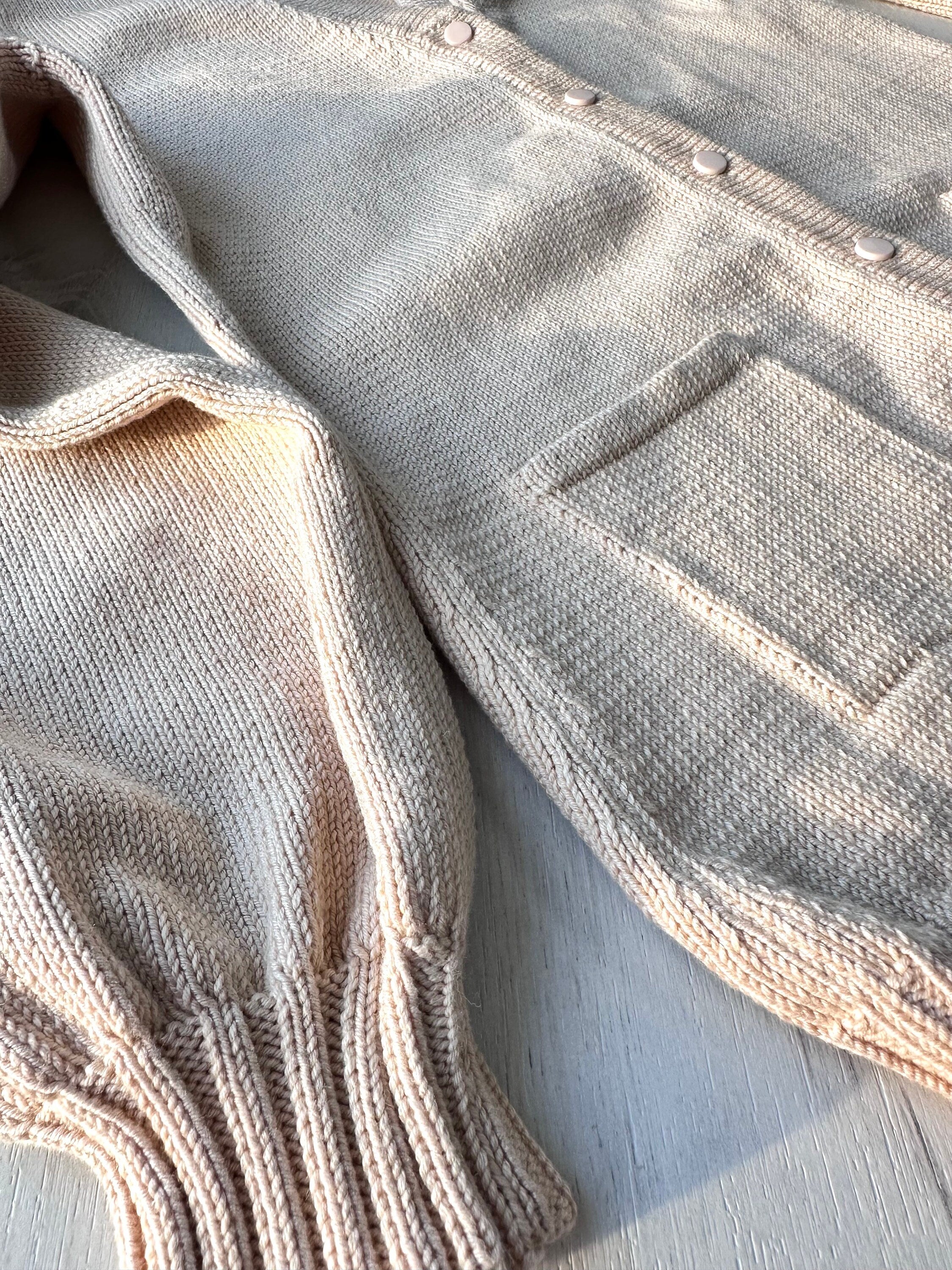 Knit Oversized beige cotton cardigan for women Pastel coat Scandinavian minimalist style Loose knit cardigan Baggy cardigan with buttons