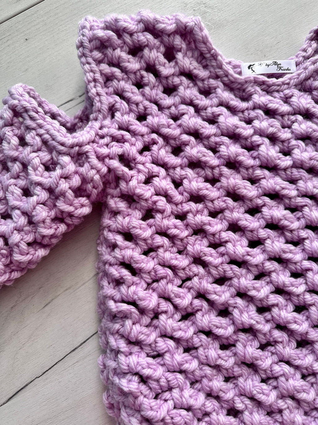 Crochet crop top short Sleeve Crochet Mesh Top Cable knit wool crop sweater Chunky knit short sleeve crop top Loose knit Pink Lilac