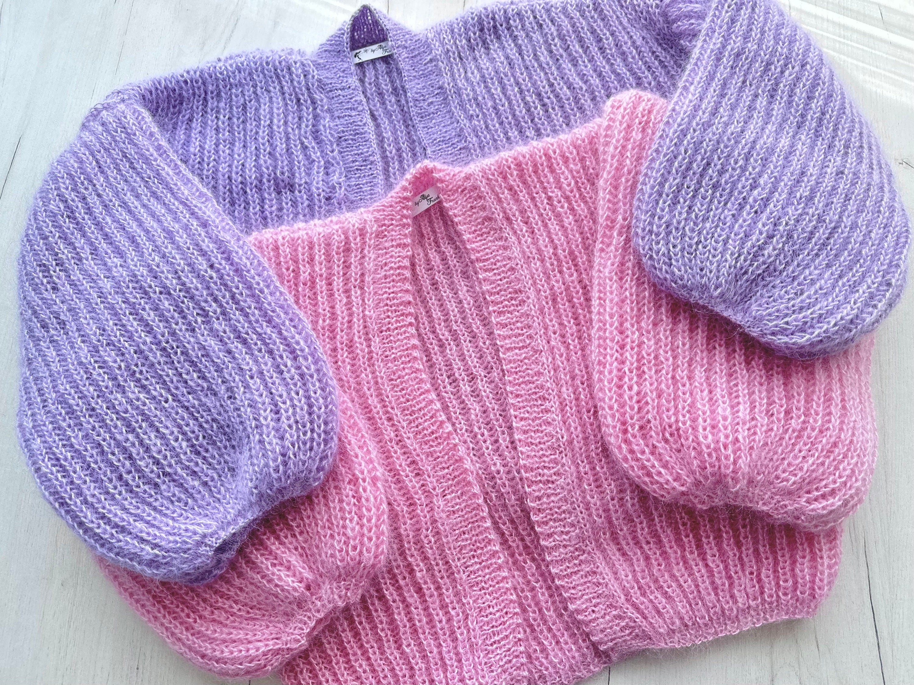 Mohair cardigan women Wedding cardigan Mohair sweater White Pink Lilac knitted coat Jacket Women Bridal shrug bolero wool Fluffy short