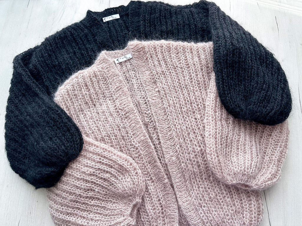 Knit short beige mohair cardigan Mohair Black bolero Cardigan Wool fluffy cape Bridal jackets hawl Knitted jacket Chunky knit cardigan