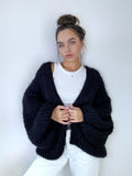 Knit short mohair cardigan black Mohair bolero Wedding Cardigan Wool fluffy cape Bridal jackets hawl Knitted jacket Chunky knit cardigan