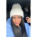 Knitted white wool beanie women Wool winter hat high Chunky White Cable Knit Hat Winter accessories women Gift for her