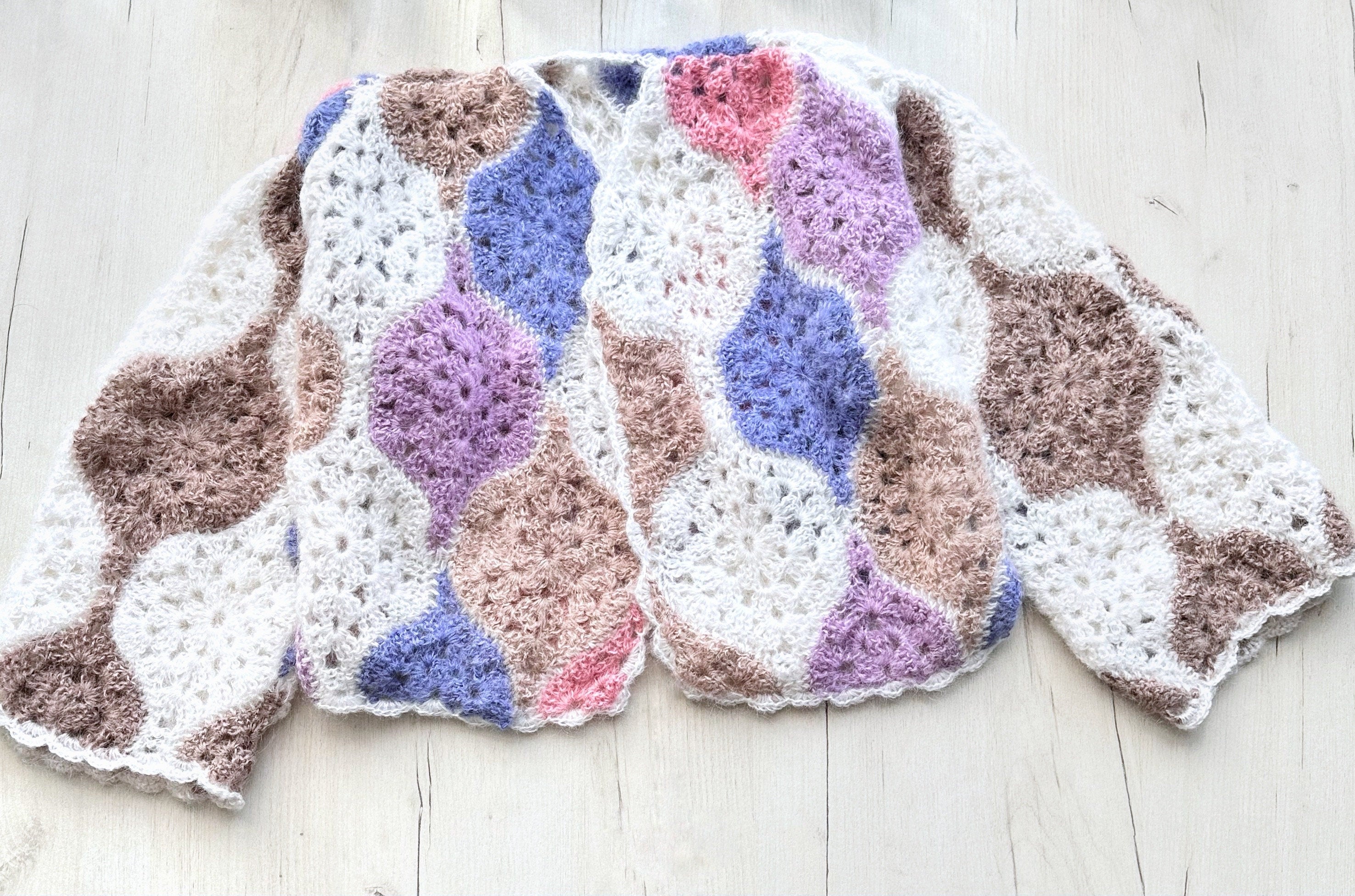 Mohair fluffy crochet cardigan for women patchwork Balloon sleeves Mohair knit sweater Multicolor knitted coat Jacket Women cardigan boler