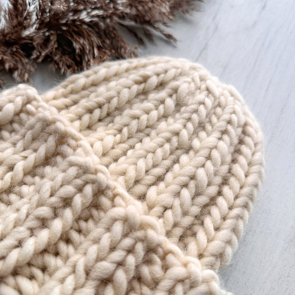Chunky knit hat Super Chunky Beanie Winter knit hat Big warm winter knitted hat White Beige Pastel knit hand hat Chunky knit beanie