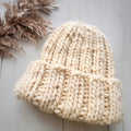 Chunky knit hat Super Chunky Beanie Winter knit hat Big warm winter knitted hat White Beige Pastel knit hand hat Chunky knit beanie