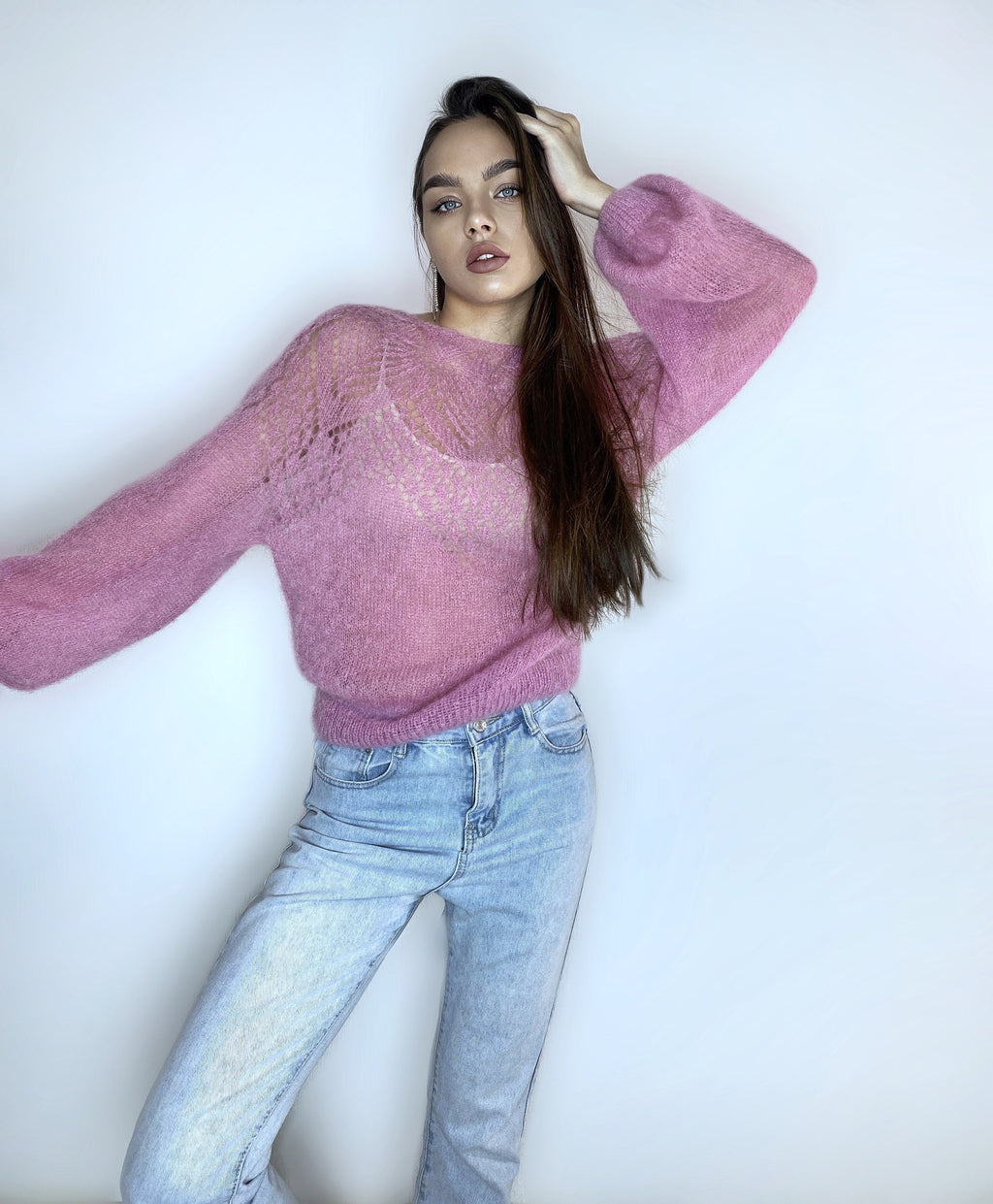 Mohair Bridal Sweater openwork sweater Pink Red Wool Jacket Wedding Cover Up Knit Mohair Knitted Jumper Shrug Mohair Pullover Knitted Wrap