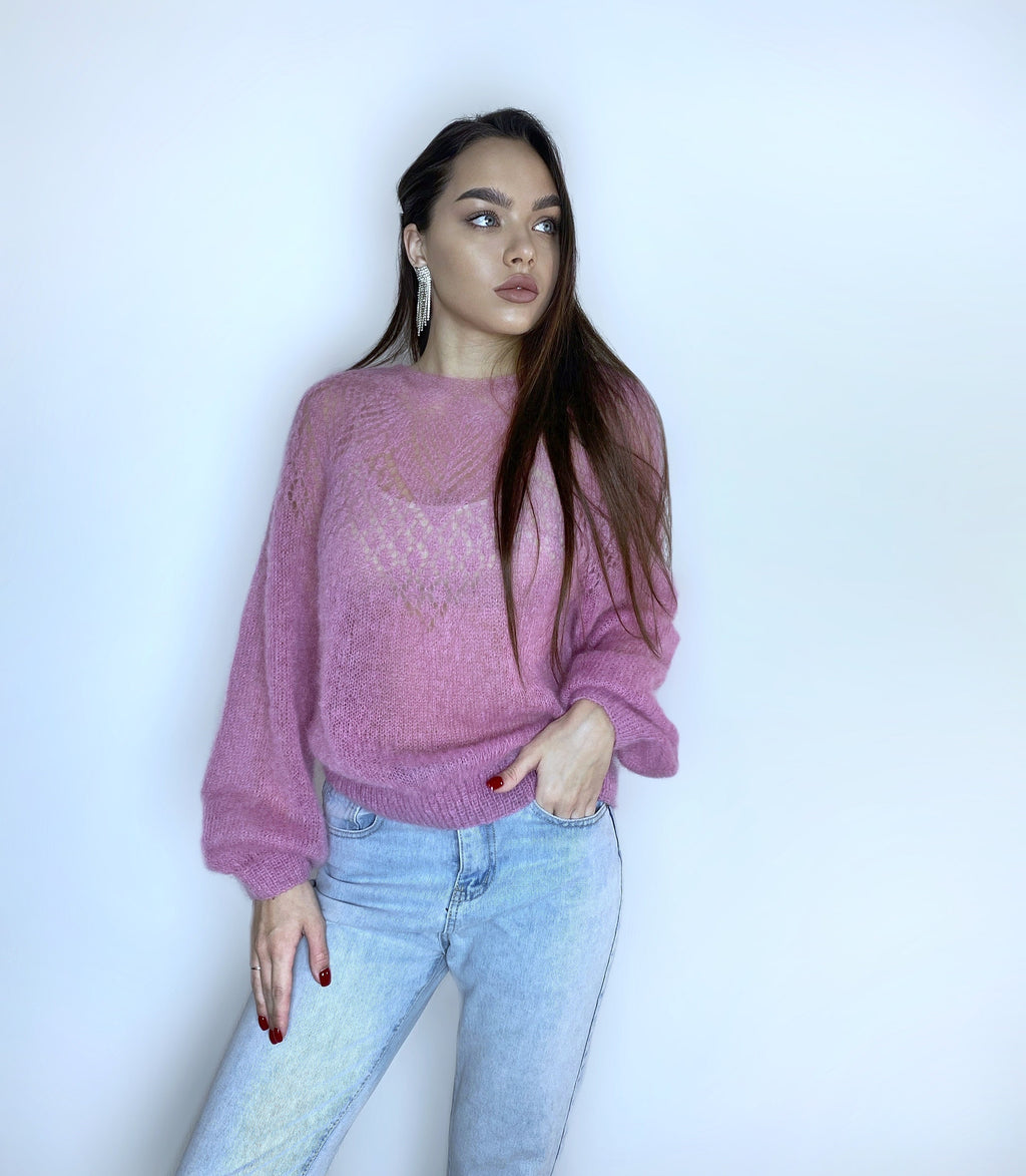 Mohair Bridal Sweater openwork sweater Pink Red Wool Jacket Wedding Cover Up Knit Mohair Knitted Jumper Shrug Mohair Pullover Knitted Wrap