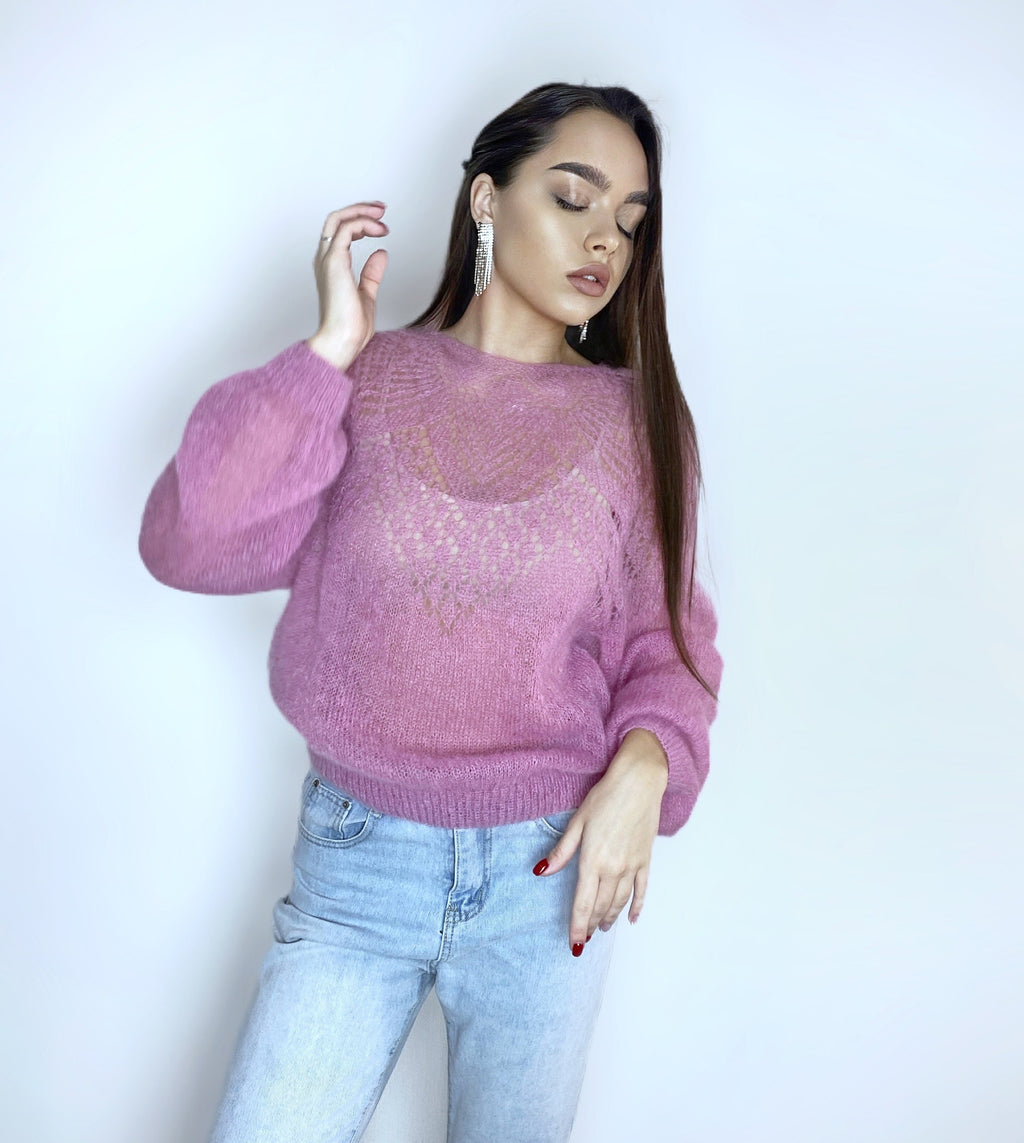 Mohair Bridal Sweater openwork sweater Pink Red Wool Jacket Wedding Cover Up Knit Mohair Knitted Jumper Shrug Mohair Pullover Knitted Wrap
