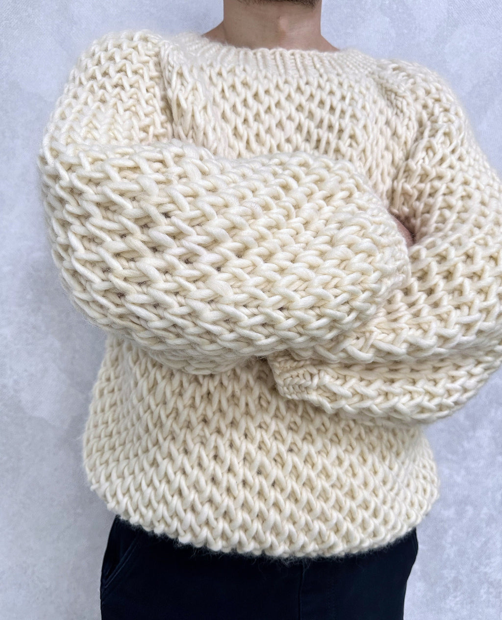 Chunky handknit Merino wool soft milk sweater Loose Fit Sweater Cable knit big pullover for men Hand knit Pastel sweater Alpaca sweater