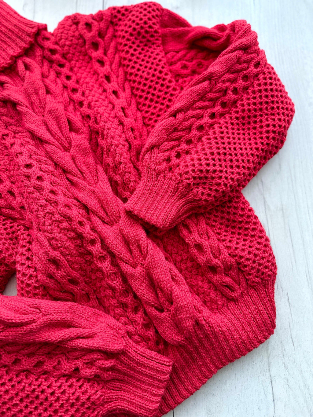 Red chunky knit merino wool mix sweater for men Cable knit Loose Turtleneck Oversized mens pullover Aran Scandinavian High collar jumper