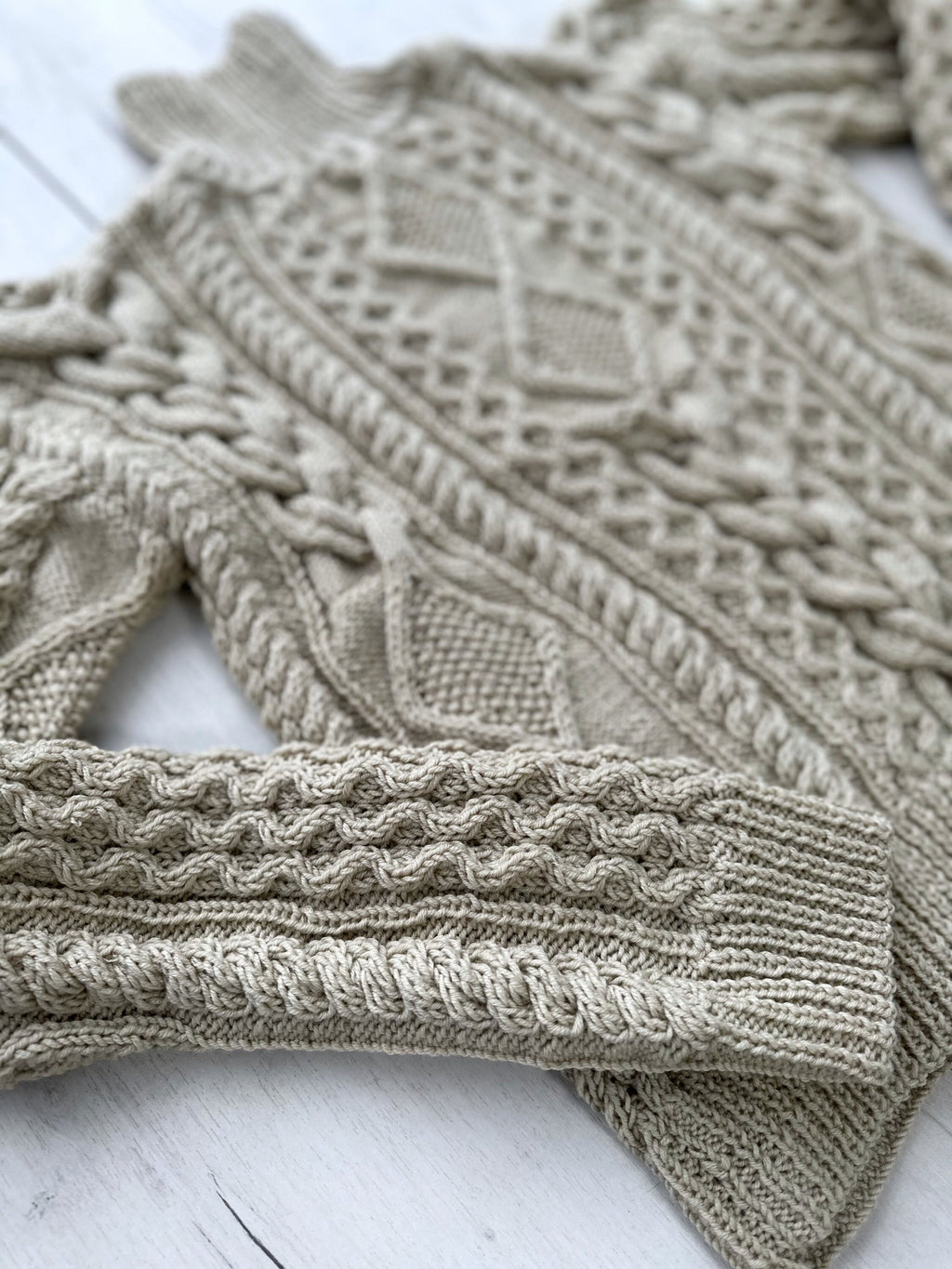 Hand knit scandinavian style sweater Chunky knit turtleneck pullover Oversize crop aran sweater Women cable knit sweater White Cream Ivory