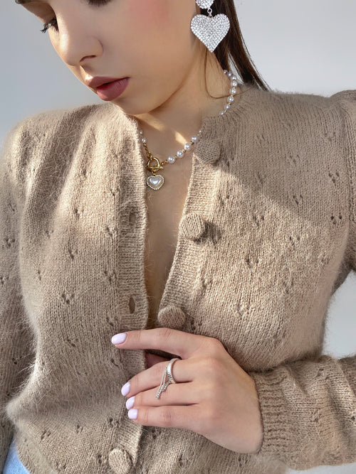 Angora knit fluffy cropped cardigan women Wedding vintage cardigan Angora sweater Beige knitted coat Jacket Wool bolero buttons cardigan