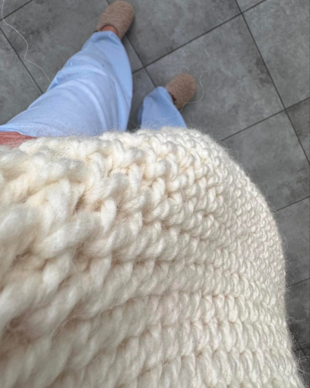 Big warm chunky hand knit alpaca wool milk cream sweater Cocoon unisex sweater Cable knit pullover Loose fit Cozy pastel sweater dress