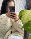 Chunky handknit big alpaca wool soft milk sweater Knitwear for photography Pastel sweater dress Cable knit pullover Loose fit Cozy sweate