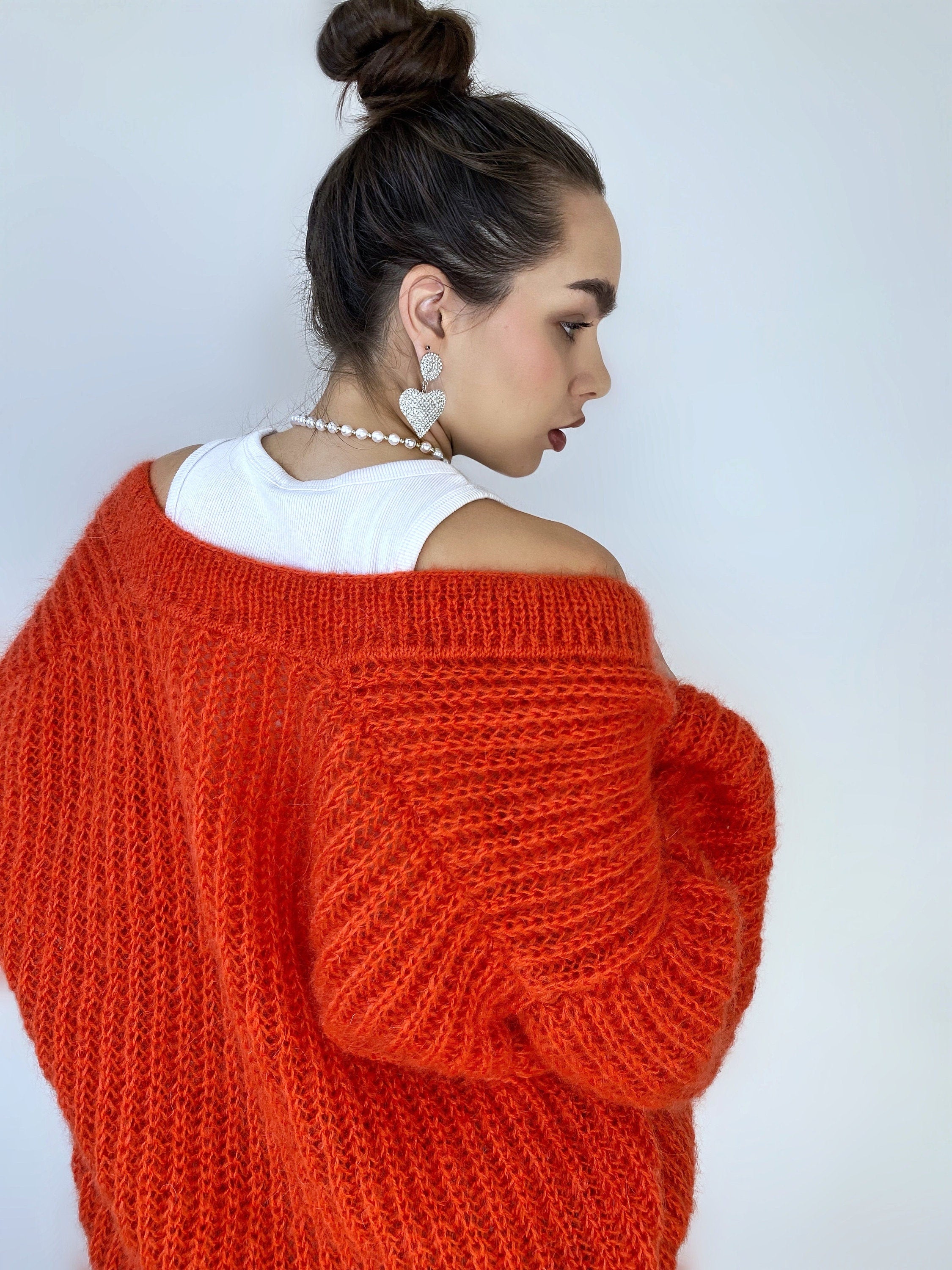 Mohair cardigan women button closure Mohair sweater knitted coat Jacket Women Wool bolero cape Fluffy short cardigan button clasp