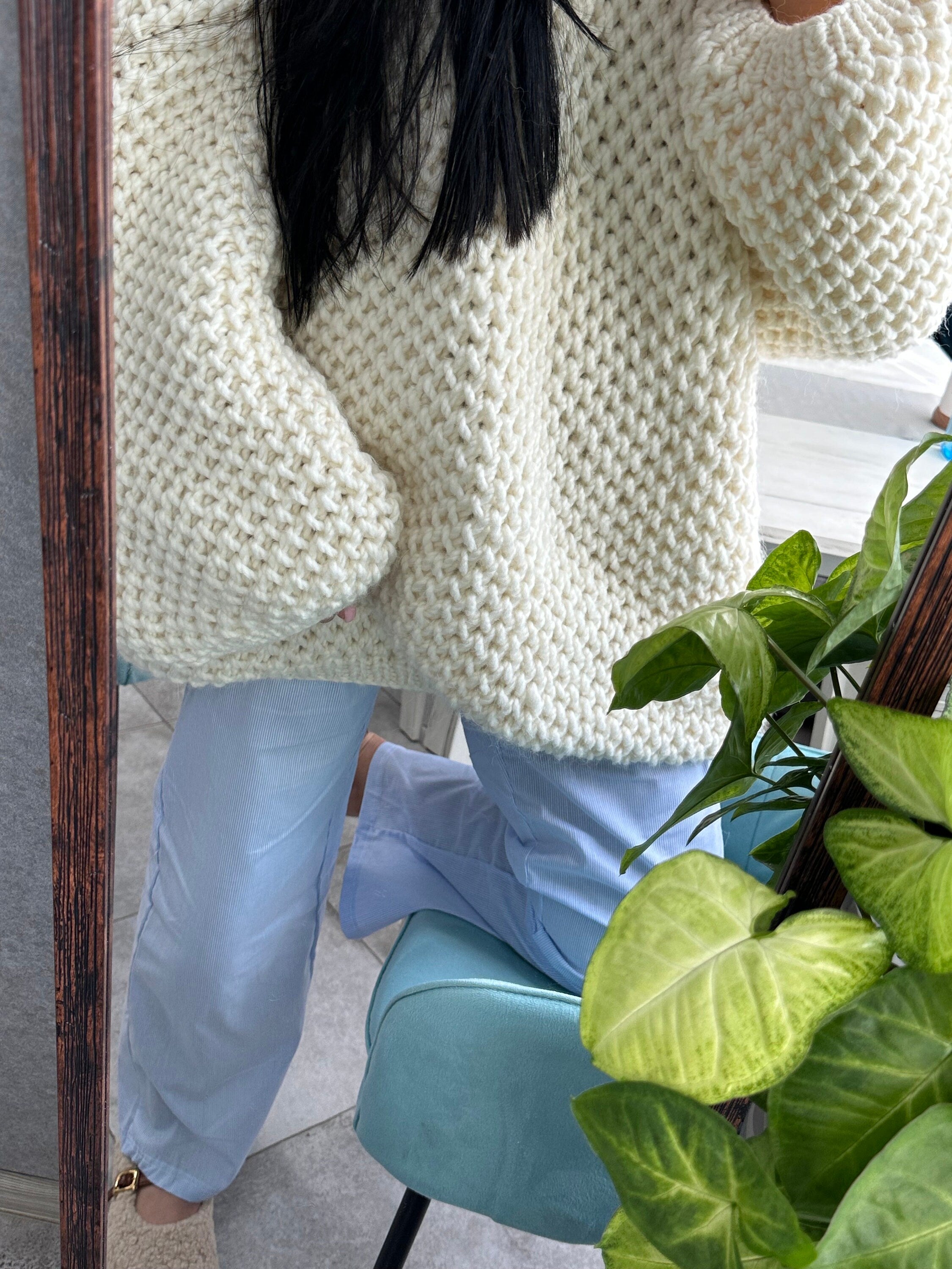 Chunky handknit big alpaca wool soft milk sweater Knitwear for photography Pastel sweater dress Cable knit pullover Loose fit Cozy sweate