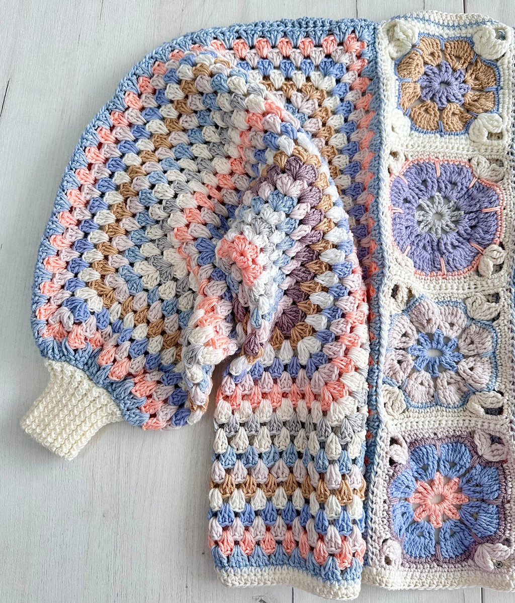 Crochet pastel colorful cardigan Crochet granny square cardigan Patchwork sweater women Jacket Croch coat Boho cardigan Afghan Coat Festival
