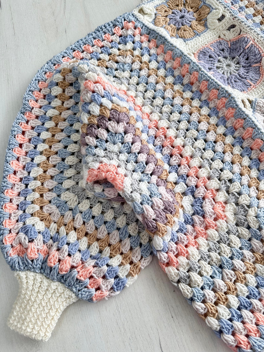 Crochet pastel colorful cardigan Crochet granny square cardigan Patchwork sweater women Jacket Croch coat Boho cardigan Afghan Coat Festival