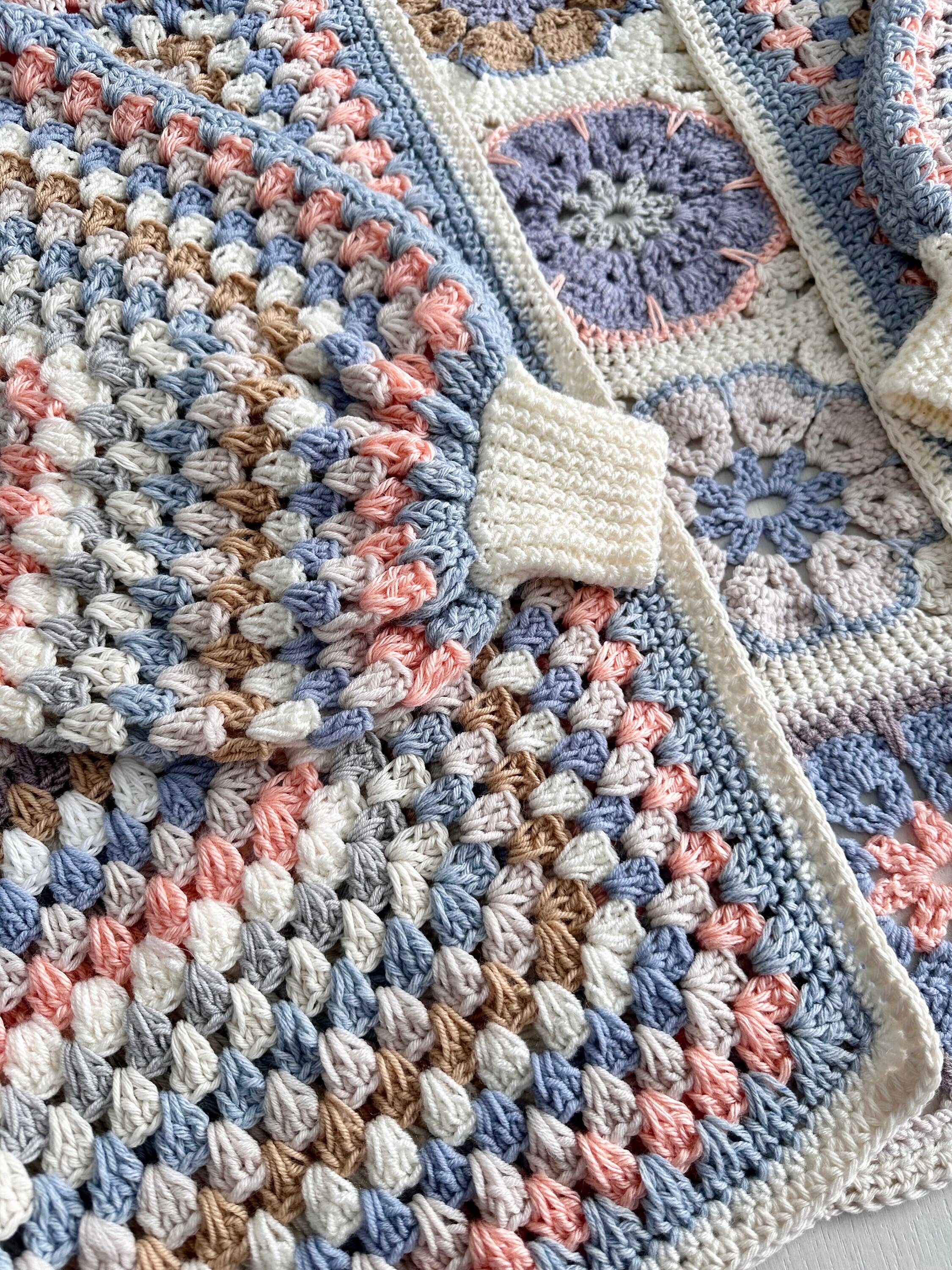Crochet pastel colorful cardigan Crochet granny square cardigan Patchwork sweater women Jacket Croch coat Boho cardigan Afghan Coat Festival