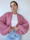 Mohair Powder cardigan women Wedding cardigan Mohair sweater Pink knitted coat Jacket Women Bridal shrug bolero wool Fluffy short cardigan