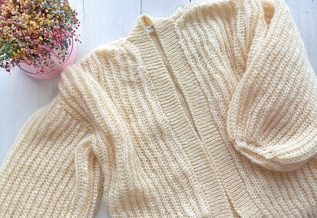Mohair Cream cardigan women Wedding cardigan Mohair sweater Pastel knitted coat Jacket Women Bridal shrug bolero wool Fluffy short cardigan