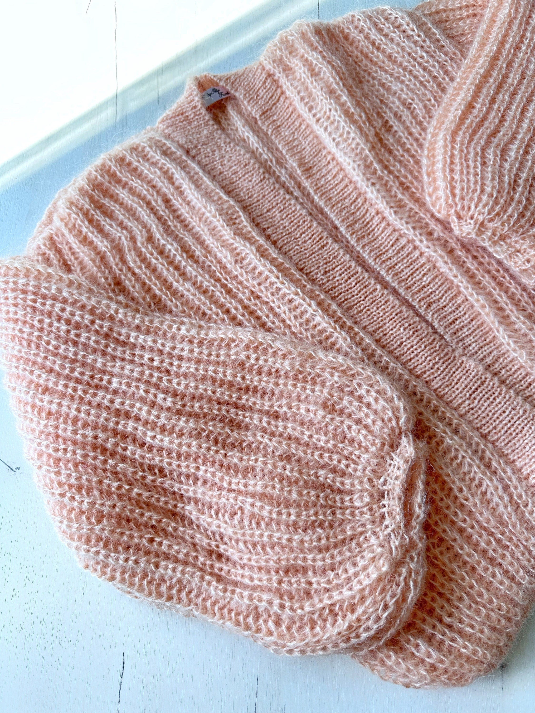 Mohair Peach Pink cardigan women Wedding cardigan Mohair sweater Knitted coat Jacket Women Bridal shrug bolero wool Fluffy short cardigan