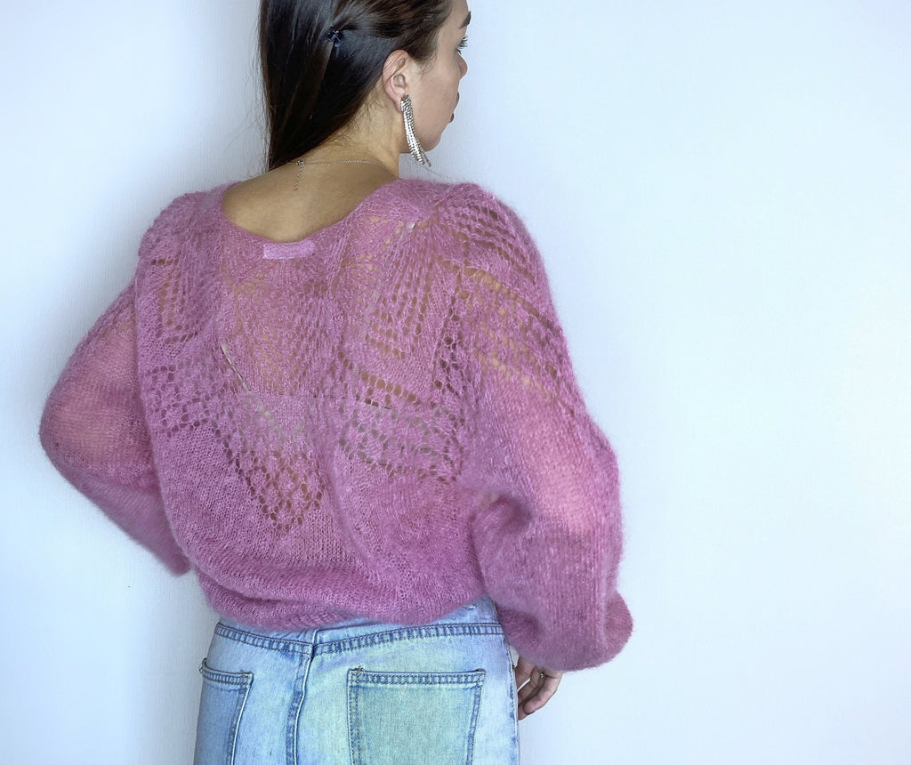 Mohair Bridal Sweater openwork sweater Pink Red Wool Jacket Wedding Cover Up Knit Mohair Knitted Jumper Shrug Mohair Pullover Knitted Wrap