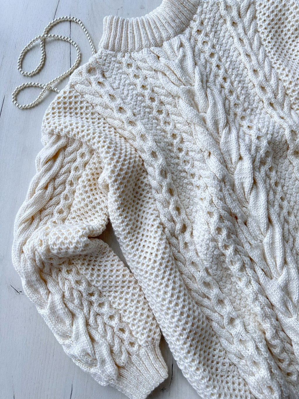 Aran long oversize sweater Big hand knit merino wool mixture sweater Milky white knitted cable knit pullover for women Oversized chunky knit