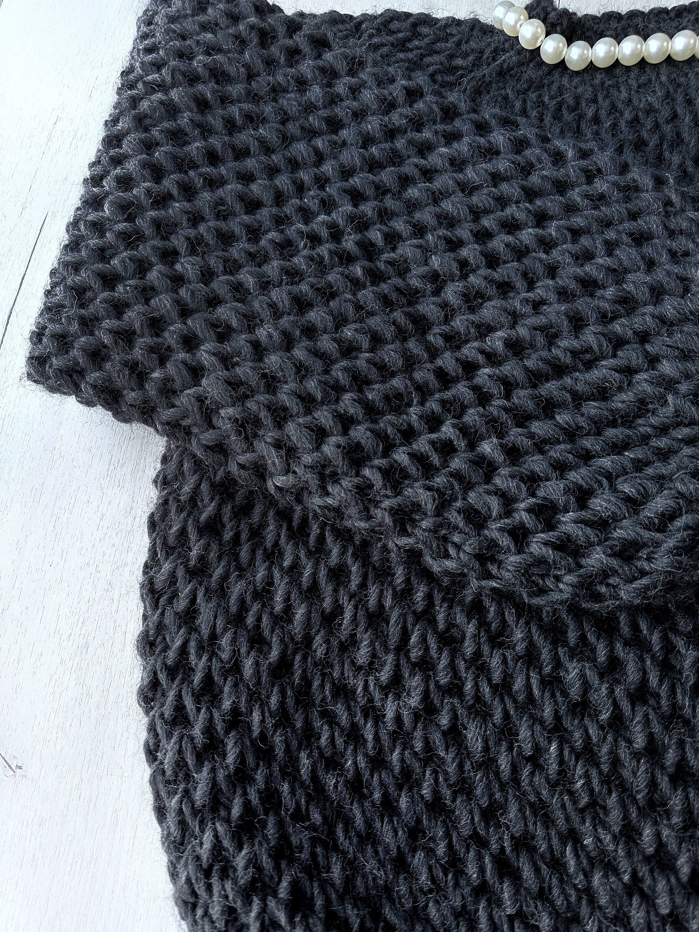 Alpaca wool hand knit large chunky knit black white sweater unisex Loose Fit Sweater Cable knit big pullover gender neutral