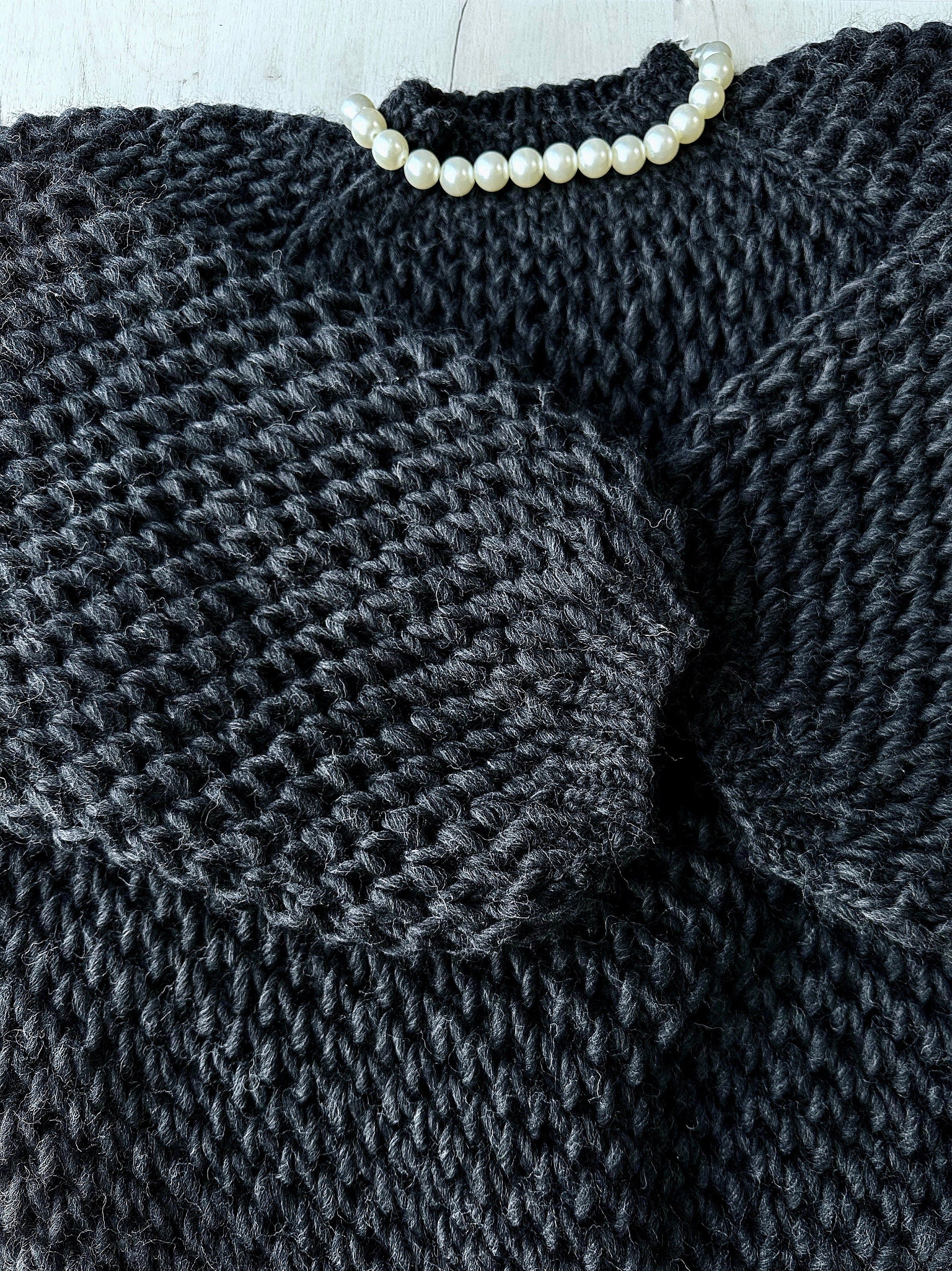 Chunky handknit Merino wool soft milk / black sweater Loose Fit Sweater Cable knit big pullover for woman Knit Pastel sweater Alpaca sweater