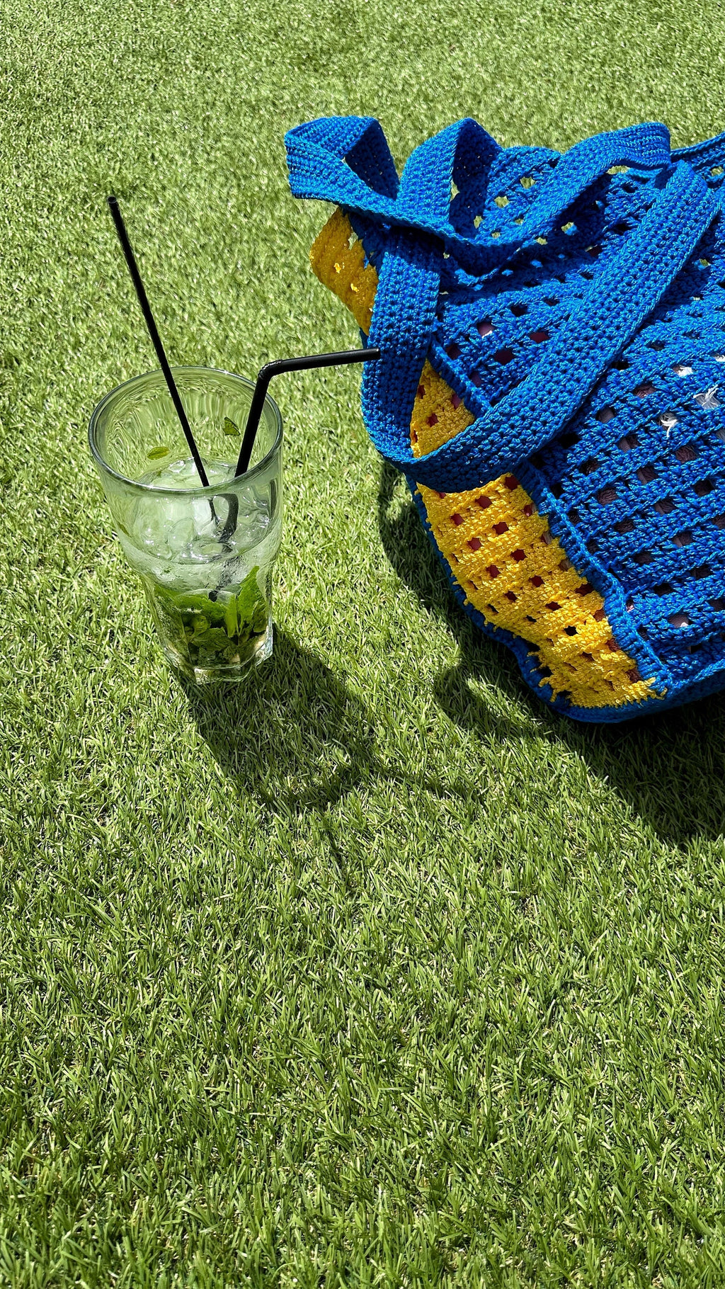 Crochet tote bag hanmade purse Market blue yellow bag Bongbong Net Farmers market bag Beachy boho bag Crochet produce bag Crochet tote bag
