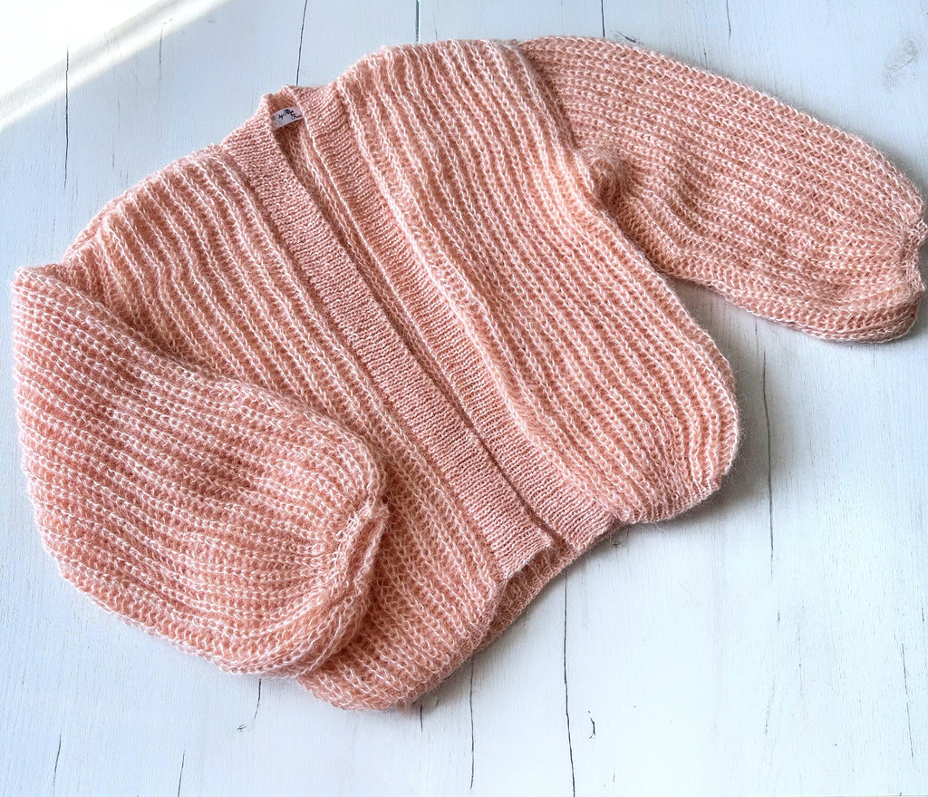 Mohair Peach Pink cardigan women Wedding cardigan Mohair sweater Knitted coat Jacket Women Bridal shrug bolero wool Fluffy short cardigan