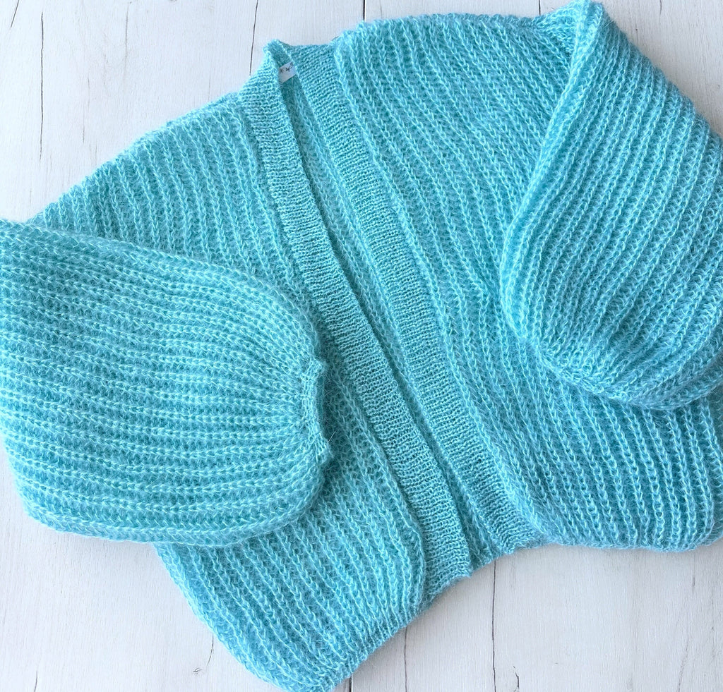 Mohair cardigan Blue Turquoise women Wedding cardigan Mohair sweater White knitted coat Jacket Women Bridal shrug bolero wool short cardigan