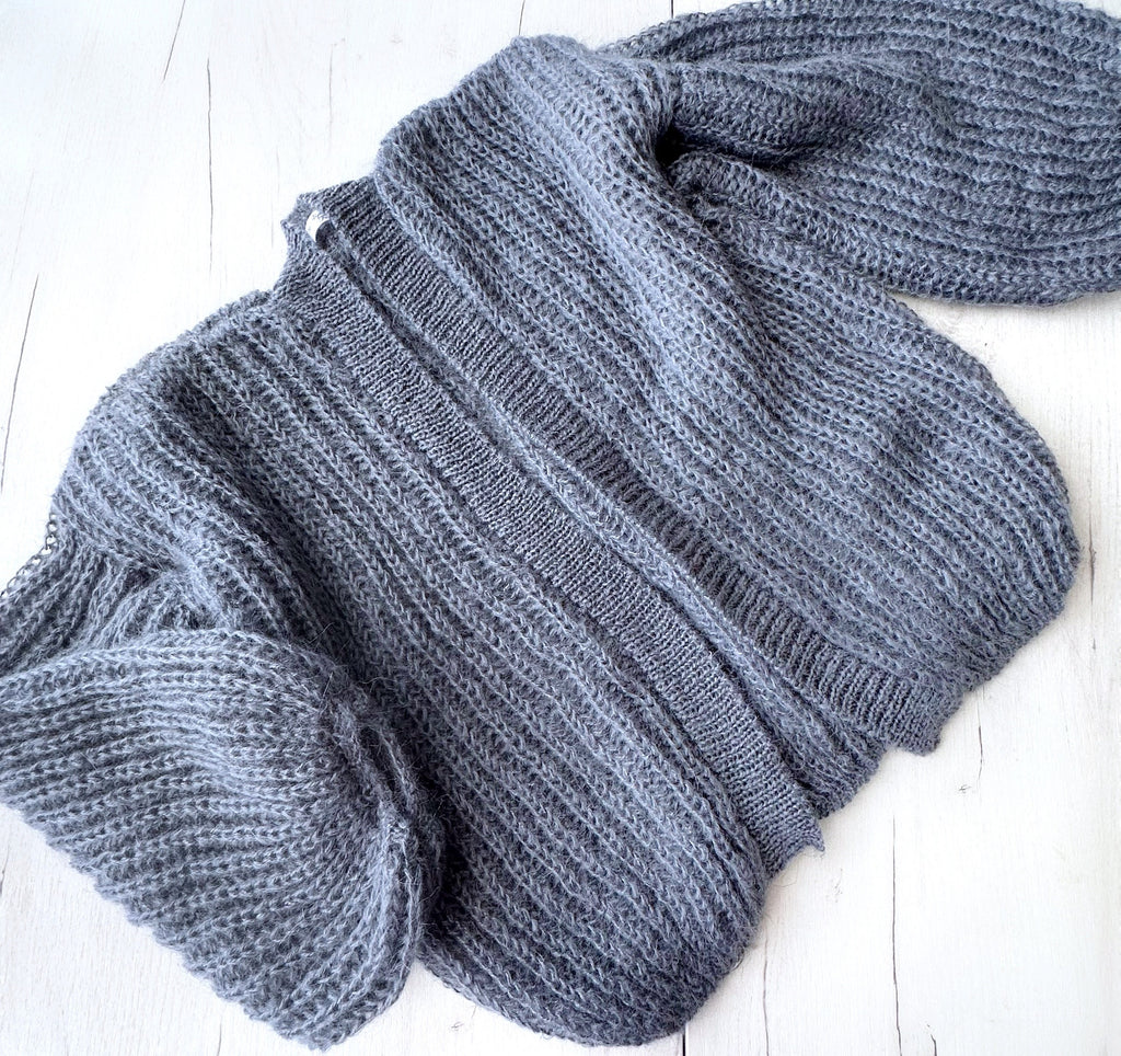 Dark Gray Graphit Mohair Cardigan Women's Wedding Cardigan Mohair Sweater Knitted Coat Jacket Women's Wedding Bolero Wool Fluffy Short