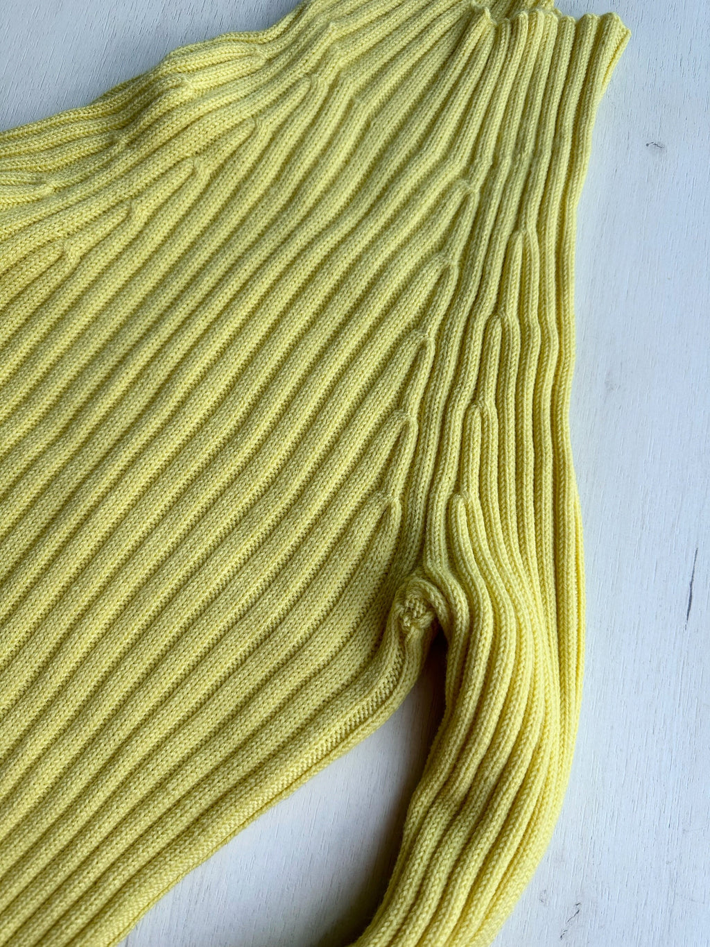 Merino wool Organic Cotton Yellow Knitted Turtleneck for women Ribbed Knitted Sweater Passion Long Sleeve Sweater Comfortable body-friendly