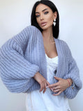 Mohair gray blue cardigan women Wedding cardigan Mohair sweater knitted coat Jacket Women Bridal shrug bolero wool Fluffy short cardigan