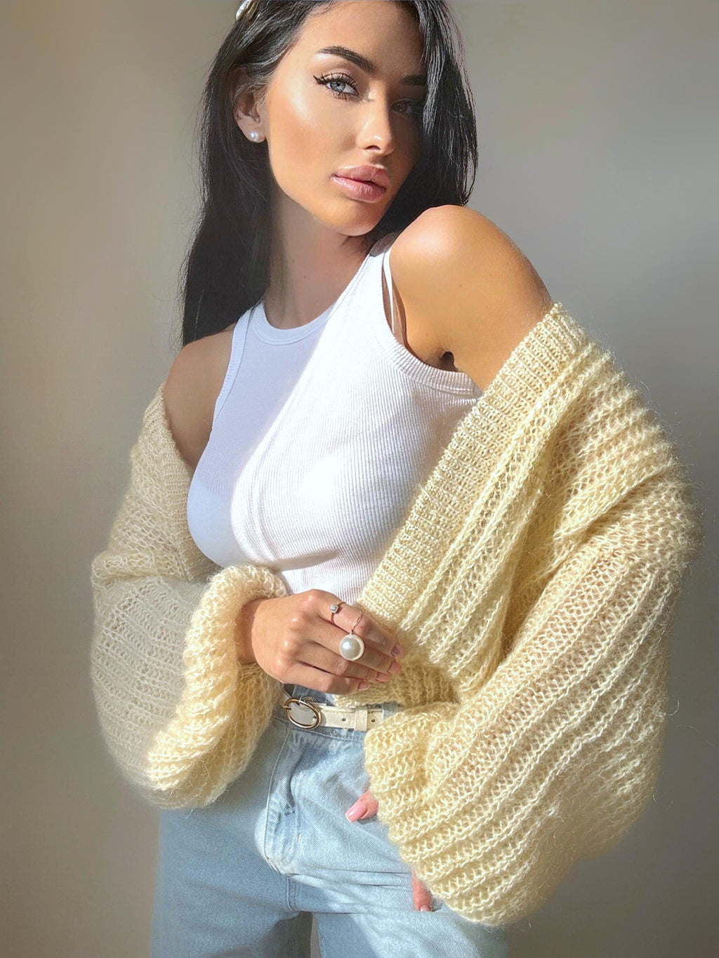 Mohair Cream cardigan women Wedding cardigan Mohair sweater Pastel knitted coat Jacket Women Bridal shrug bolero wool Fluffy short cardigan