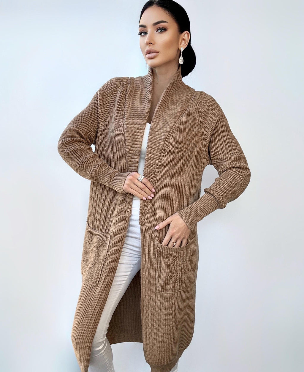Pink maxi knit Long oversized chunky cardigan Cocoon knit coat Cable knit merino wool maxi knit cardigan womens Chunky eco friendly