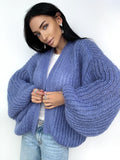 Mohair cardigan women Wedding cardigan Mohair sweater Blue Jeans knitted coat Jacket Women Bridal shrug bolero wool Fluffy short cardigan