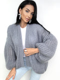 Mohair cardigan women Wedding cardigan Mohair sweater Gray knitted coat Jacket Women Bridal shrug bolero wool Fluffy short cardigan