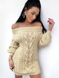 Hand knit sweater dress women Light beige Cream off shoulder sweater dress Long Cable wool sweater Knitted one shoulder dress Big cozy