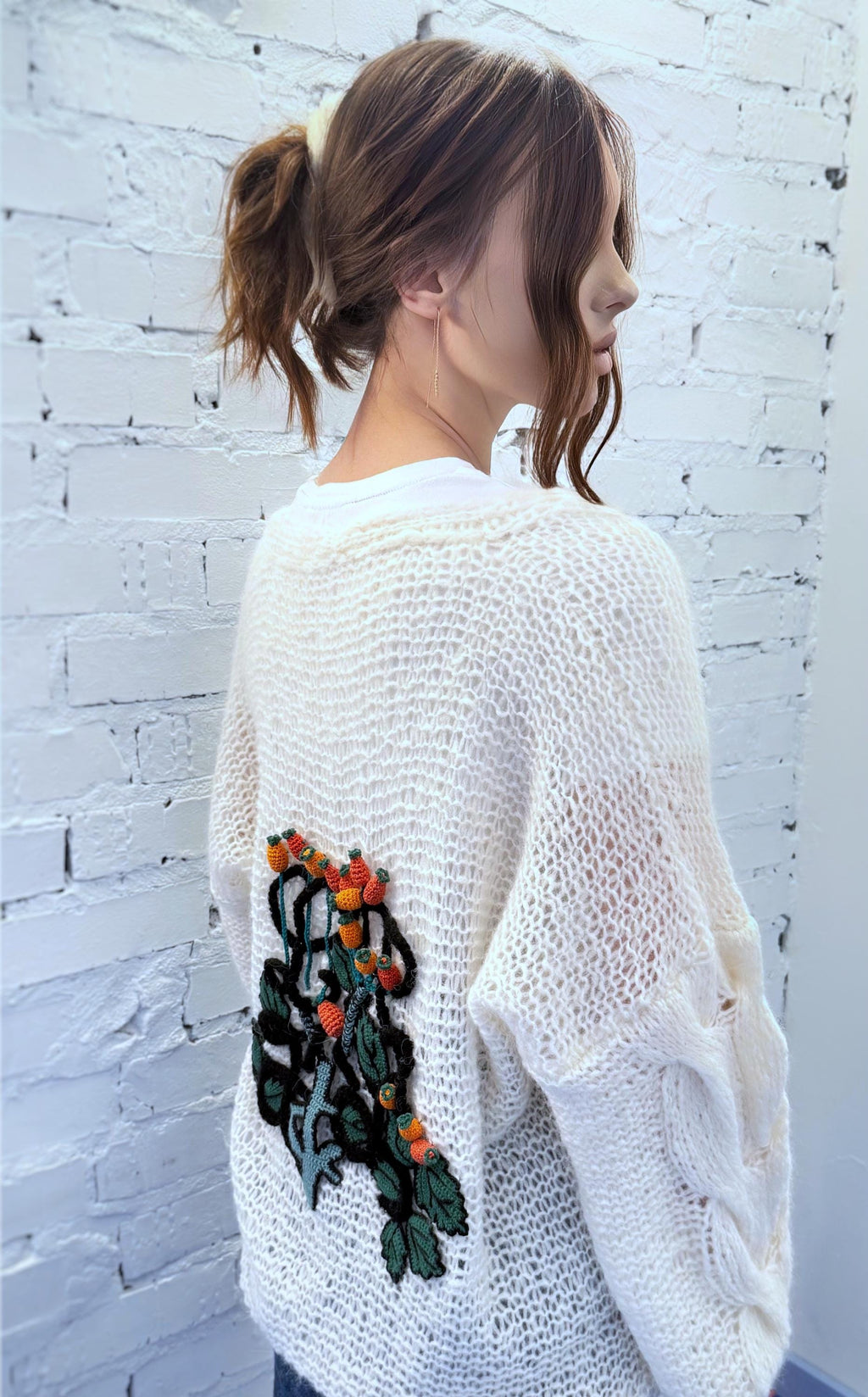 Hand knit Alpaca Merino wool soft Milk cardigan women Wedding cardigan Air sweater White knitted coat Jacket Women Bridal shrug bolero wool