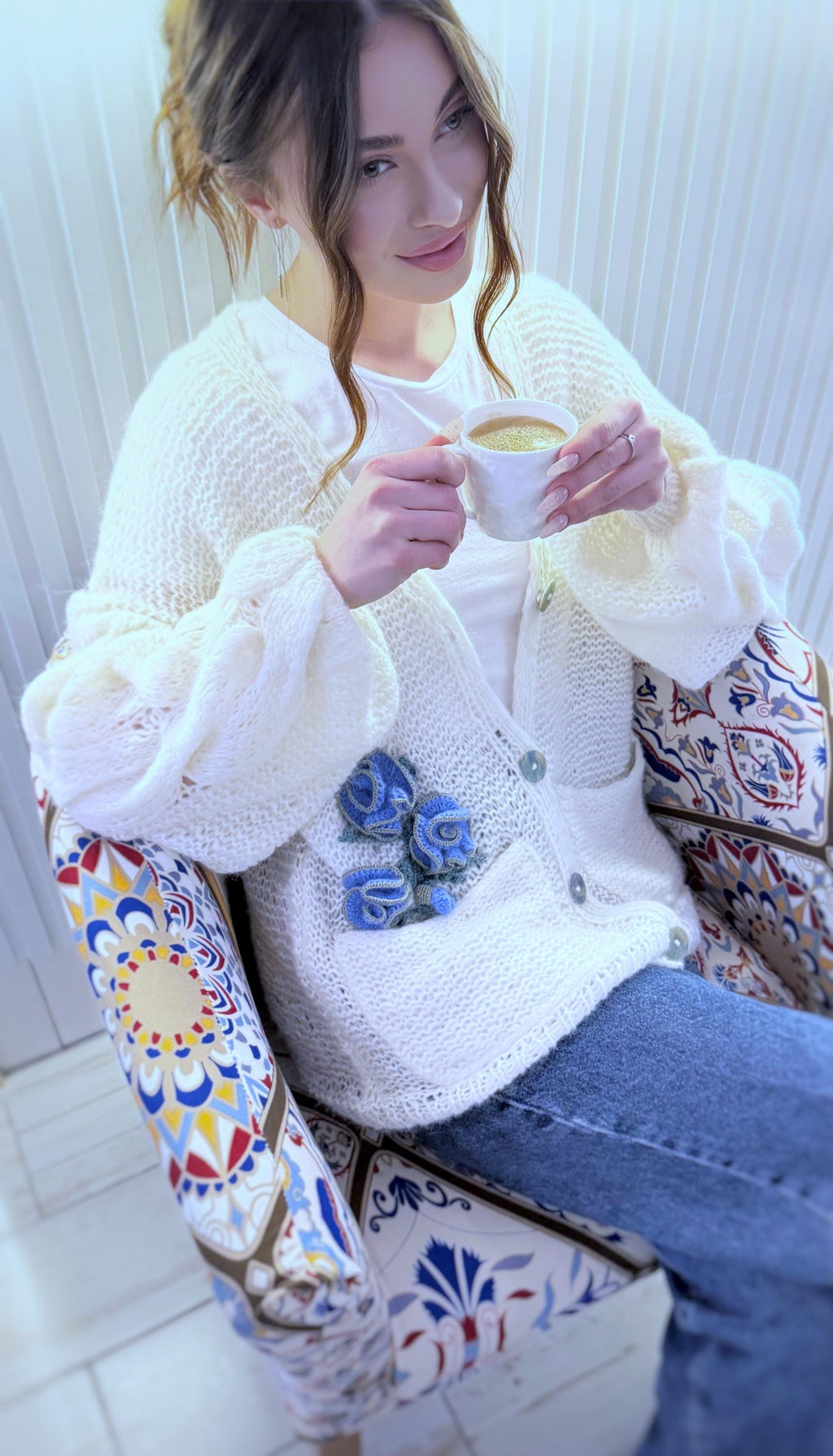 Hand knit Alpaca Merino wool soft Milk White cardigan women Wedding cardigan Air sweater knitted coat Jacket Women Bridal shrug bolero wool