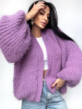 Soft knit merino wool mix Lilac Purple cardigan women Wedding crop cardigan Fluffy wool sweater Pink coat Jacket Women Bridal shrug bolero