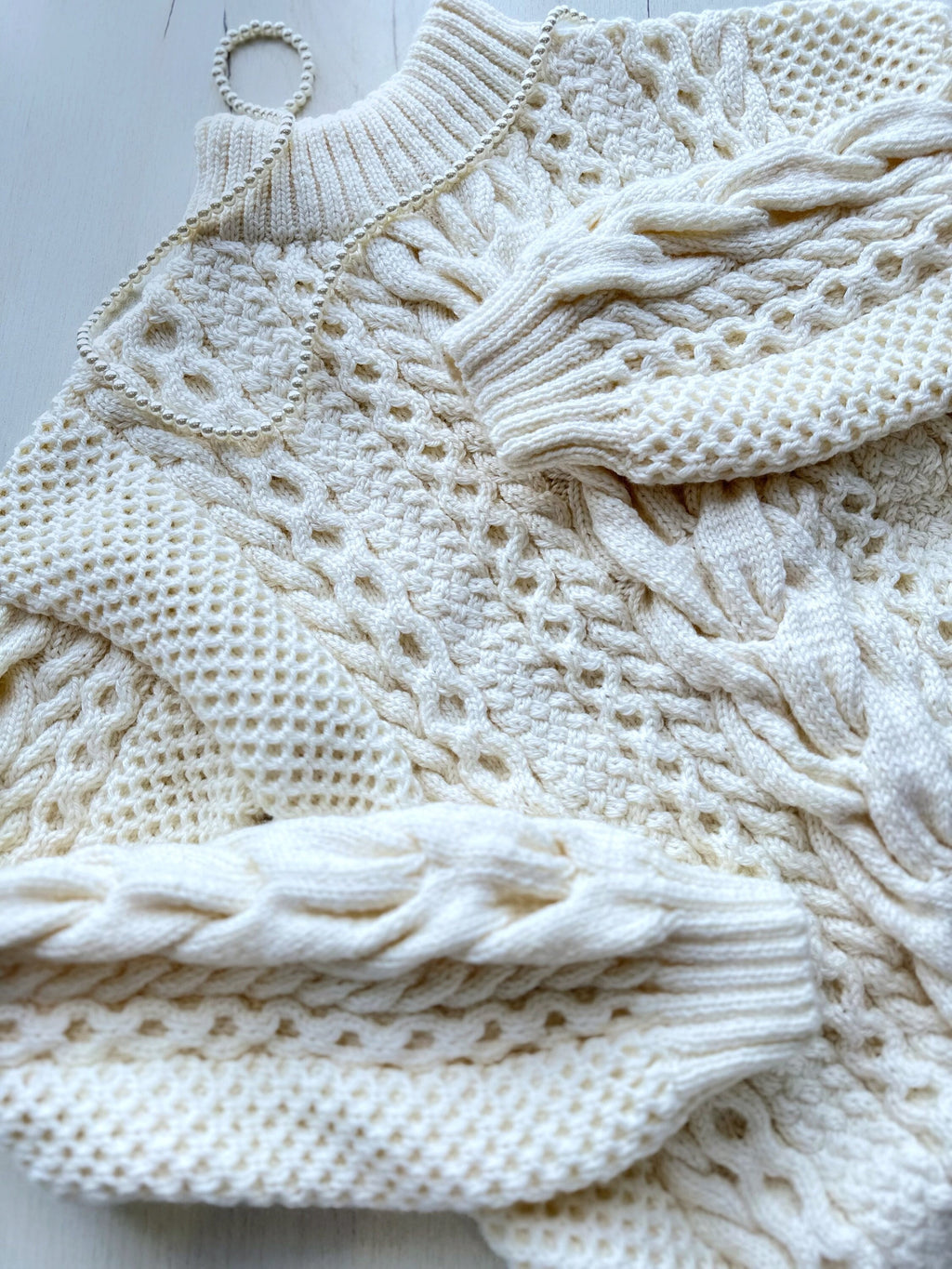 Aran long oversize sweater Big hand knit merino wool mixture sweater Milky white knitted cable knit pullover for women Oversized chunky knit