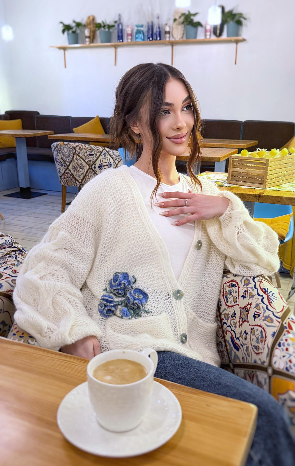 Hand knit Alpaca Merino wool soft Milk cardigan women Wedding cardigan Air sweater White knitted coat Jacket Women Bridal shrug bolero wool