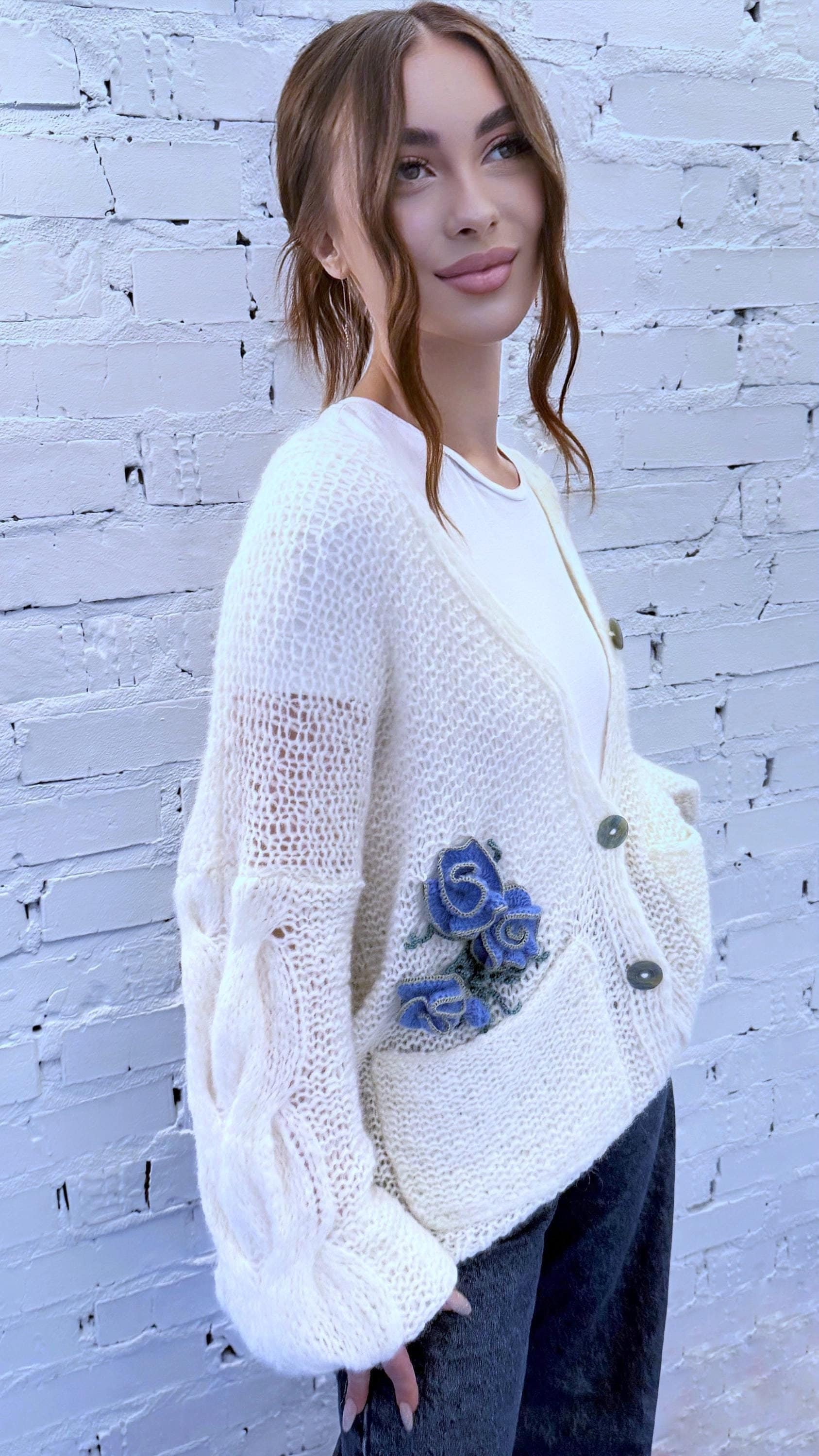 Hand knit Alpaca Merino wool soft Milk White cardigan women Wedding cardigan Air sweater knitted coat Jacket Women Bridal shrug bolero wool