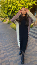 Beige Black Brown knitted soft merino wool sweater dress Oversized Maxi sweater for women Knitted long Sweater blouse Casual Sweater Dress